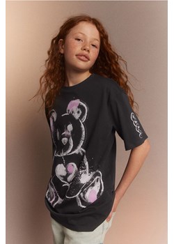 H & M - T-shirt oversize z nadrukiem - Szary ze sklepu H&M w kategorii Bluzki dziewczęce - zdjęcie 169590508