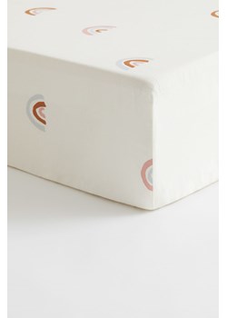 H & M - Bawełniane prześcieradło z gumką - Biały ze sklepu H&M w kategorii Prześcieradła - zdjęcie 169590565