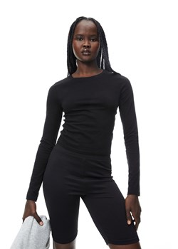 H & M - Krótki top dżersejowy - Czarny ze sklepu H&M w kategorii Bluzki damskie - zdjęcie 169590568