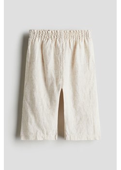 H & M - Lniane spodnie - Beżowy ze sklepu H&M w kategorii Spodnie i półśpiochy - zdjęcie 169590589