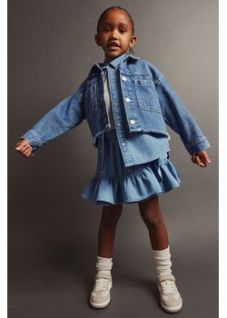 H & M - Dżinsowa kurtka z postrzępionym brzegiem - Niebieski ze sklepu H&M w kategorii Kurtki dziewczęce - zdjęcie 169590629