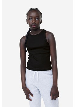 H & M - Bawełniana koszulka w prążki - Czarny ze sklepu H&M w kategorii Bluzki dziewczęce - zdjęcie 169590745