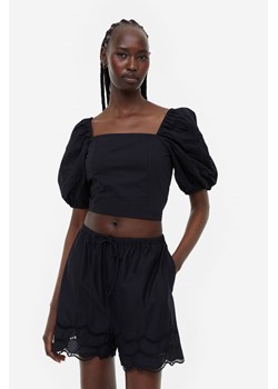 H & M - Bluzka z bufiastym rękawem - Czarny ze sklepu H&M w kategorii Bluzki damskie - zdjęcie 169590889