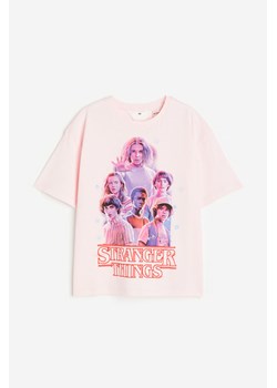H & M - Bawełniany T-shirt z nadrukiem - Różowy ze sklepu H&M w kategorii Bluzki dziewczęce - zdjęcie 169590898