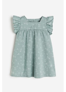 H & M - Sukienka z falbankowym rękawem - Zielony ze sklepu H&M w kategorii Sukienki niemowlęce - zdjęcie 169590919
