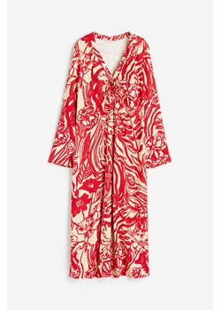 H & M - Wzorzysta sukienka z wiązaniem - Beżowy ze sklepu H&M w kategorii Sukienki - zdjęcie 169590979