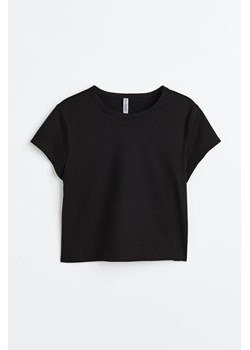 H & M - T-shirt z bawełnianego dżerseju - Czarny ze sklepu H&M w kategorii Bluzki damskie - zdjęcie 169591205