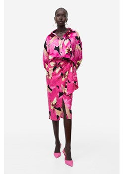 H & M - Kopertowa spódnica z domieszką lnu - Różowy ze sklepu H&M w kategorii Spódnice - zdjęcie 169591237