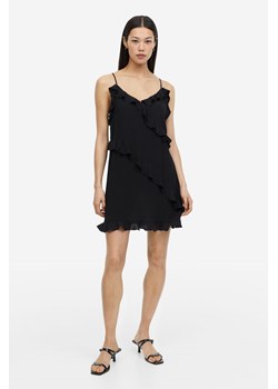 H & M - Krepowana sukienka z falbankami - Czarny ze sklepu H&M w kategorii Sukienki - zdjęcie 169591468