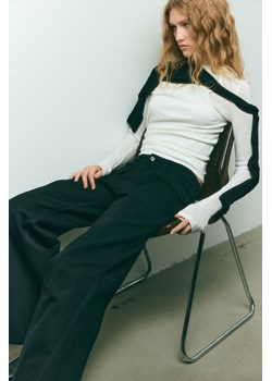 H & M - Szerokie spodnie z diagonalu - Czarny ze sklepu H&M w kategorii Spodnie damskie - zdjęcie 169591478