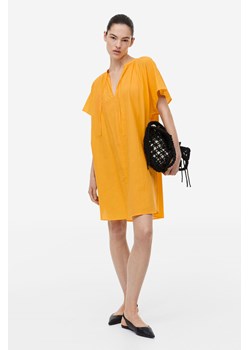 H & M - Bawełniana sukienka tunikowa - Żółty ze sklepu H&M w kategorii Sukienki - zdjęcie 169591497