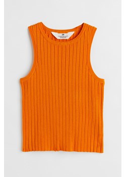 H & M - Top z dzianiny w prążki - Pomarańczowy ze sklepu H&M w kategorii Bluzki dziewczęce - zdjęcie 169591738