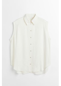 H & M - H & M+ Satynowa koszula bez rękawów - Biały ze sklepu H&M w kategorii Koszule damskie - zdjęcie 169591748