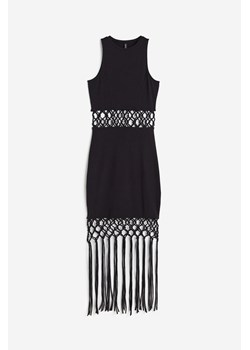 H & M - Sukienka z wycięciami i frędzlami - Czarny ze sklepu H&M w kategorii Sukienki - zdjęcie 169591749