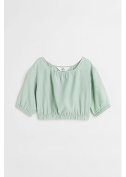 H & M - Top z bufiastym rękawem - Zielony ze sklepu H&M w kategorii Bluzki dziewczęce - zdjęcie 169591787