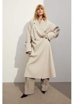 H & M - Płaszcz z domieszką wełny - Beżowy ze sklepu H&M w kategorii Płaszcze damskie - zdjęcie 169591806