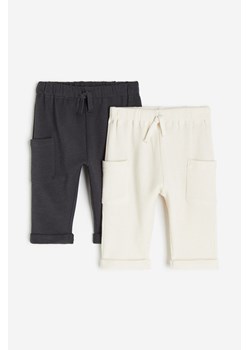 H & M - Spodnie dresowe 2-pak - Biały ze sklepu H&M w kategorii Spodnie i półśpiochy - zdjęcie 169591808