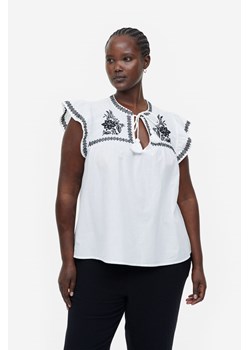 H & M - Wyszywana bluzka - Biały ze sklepu H&M w kategorii Bluzki damskie - zdjęcie 169591875