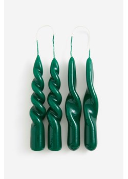 H & M - Spiralna świeczka miniaturowa 4-pak - Zielony ze sklepu H&M w kategorii Świece i dyfuzory - zdjęcie 169591958