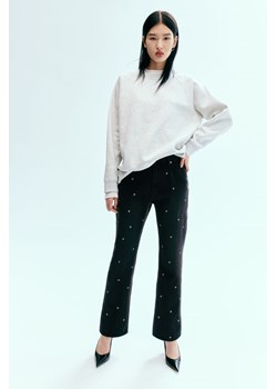 H & M - Proste dżinsy z oczkami - Szary ze sklepu H&M w kategorii Jeansy damskie - zdjęcie 169592025