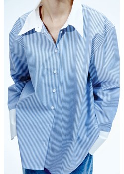 H & M - Popelinowa koszula - Niebieski ze sklepu H&M w kategorii Koszule damskie - zdjęcie 169592097