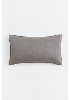 H & M - Poszewka na poduszkę wykonana ze spranego lnu - Szary ze sklepu H&M w kategorii Poszewki na poduszki - zdjęcie 169592129
