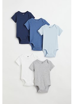 H & M - Bawełniane body 5-pak - Niebieski ze sklepu H&M w kategorii Body niemowlęce - zdjęcie 169592437