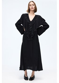 H & M - Sukienka z wiskozy z falbanami - Czarny ze sklepu H&M w kategorii Sukienki - zdjęcie 169592489