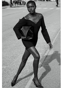 H & M - Sukienka z odkrytymi ramionami - Czarny ze sklepu H&M w kategorii Sukienki - zdjęcie 169592529