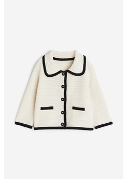 H & M - Bawełniany kardigan z kołnierzem - Biały ze sklepu H&M w kategorii Bluzy i swetry - zdjęcie 169592585