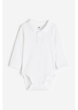 H & M - Body z kołnierzykiem - Biały ze sklepu H&M w kategorii Body niemowlęce - zdjęcie 169592678