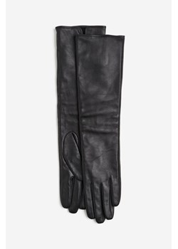 H & M - Długie rękawiczki skórzane - Czarny ze sklepu H&M w kategorii Rękawiczki damskie - zdjęcie 169592928
