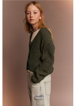 H & M - Kardigan z dekoltem w serek - Zielony ze sklepu H&M w kategorii Swetry dziewczęce - zdjęcie 169593128