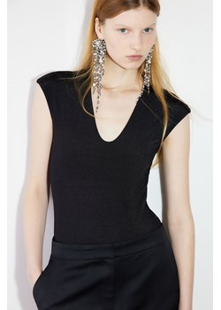 H & M - Dżersejowe body z kapturkowym rękawem - Czarny ze sklepu H&M w kategorii Body damskie - zdjęcie 169593195