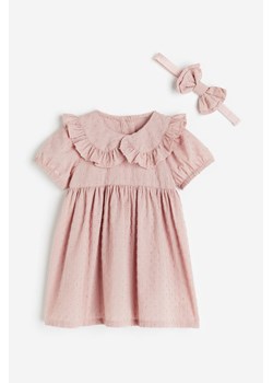 H & M - Komplet z sukienką 2-częściowy - Różowy ze sklepu H&M w kategorii Sukienki niemowlęce - zdjęcie 169593246