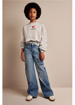 H & M - Dżinsy Wide Leg Loose Fit - Niebieski ze sklepu H&M w kategorii Spodnie dziewczęce - zdjęcie 169593337