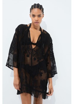 H & M - Plażowa sukienka o wyglądzie szydełkowej robótki - Czarny ze sklepu H&M w kategorii Sukienki - zdjęcie 169593416
