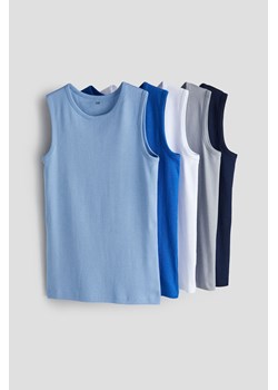H & M - Bawełniana koszulka 5-pak - Niebieski ze sklepu H&M w kategorii T-shirty chłopięce - zdjęcie 169593688
