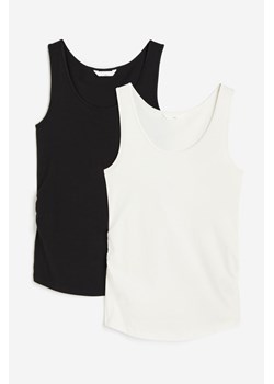 H & M - MAMA Bawełniana koszulka 2-pak - Biały ze sklepu H&M w kategorii Bluzki ciążowe - zdjęcie 169593719