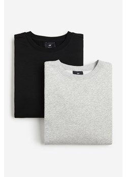 H & M - Bluza Loose Fit 2-pak - Szary ze sklepu H&M w kategorii Bluzy męskie - zdjęcie 169593818