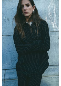 H & M - Koszula w tenisowy prążek - Czarny ze sklepu H&M w kategorii Koszule damskie - zdjęcie 169593857