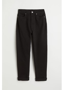 H & M - Spodnie z diagonalu Mom Loose Fit - Czarny ze sklepu H&M w kategorii Spodnie damskie - zdjęcie 169593918