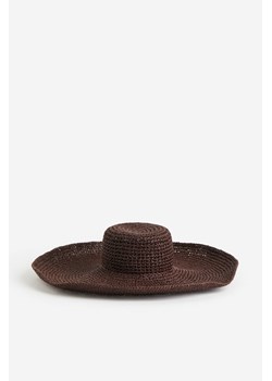 H & M - Słomkowy kapelusz z szerokim rondem - Brązowy ze sklepu H&M w kategorii Kapelusze damskie - zdjęcie 169593998