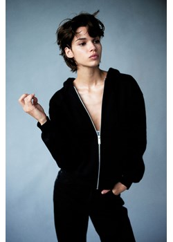 H & M - Rozpinana bluza z kapturem - Czarny ze sklepu H&M w kategorii Bluzy damskie - zdjęcie 169594068