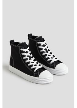 H & M - Płócienne buty sportowe do kostki - Czarny ze sklepu H&M w kategorii Buty sportowe dziecięce - zdjęcie 169594088