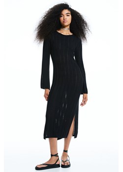 H & M - Sukienka bodycon z dzianiny w prążki - Czarny ze sklepu H&M w kategorii Sukienki - zdjęcie 169594139
