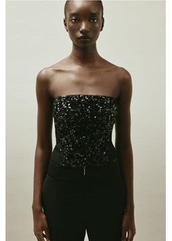 H & M - Cekinowy półgorset - Czarny ze sklepu H&M w kategorii Bluzki damskie - zdjęcie 169594398