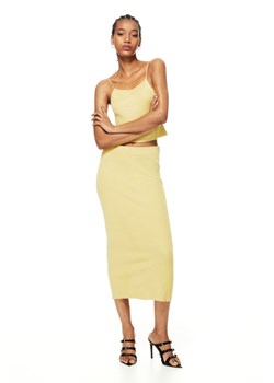 H & M - Spódnica z dzianiny w prążki - Żółty ze sklepu H&M w kategorii Spódnice - zdjęcie 169594437