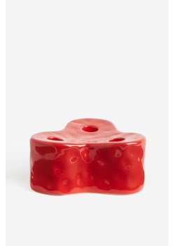H & M - Świecznik z glazurowanej kamionki - Czerwony ze sklepu H&M w kategorii Świeczniki - zdjęcie 169594546