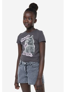 H & M - T-shirt z nadrukiem motywu - Szary ze sklepu H&M w kategorii Bluzki dziewczęce - zdjęcie 169594577